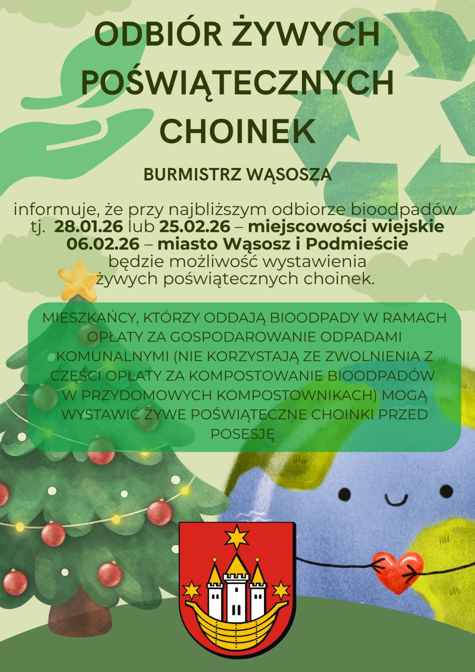 Odbiór żywych poświątecznych choinek