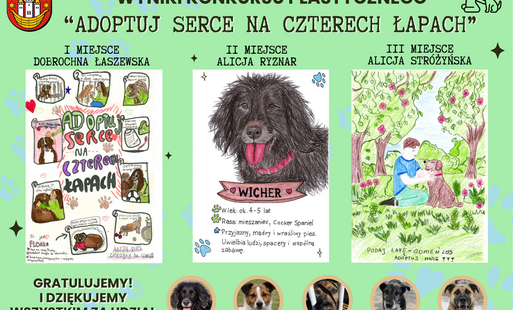 Wyniki konkursu plastycznego pt. „Adoptuj serce na czterech łapach”