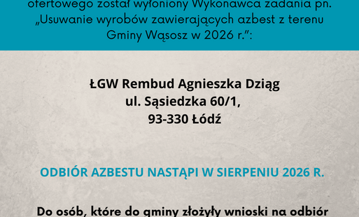 Odbiór azbestu w Gminie Wąsosz 