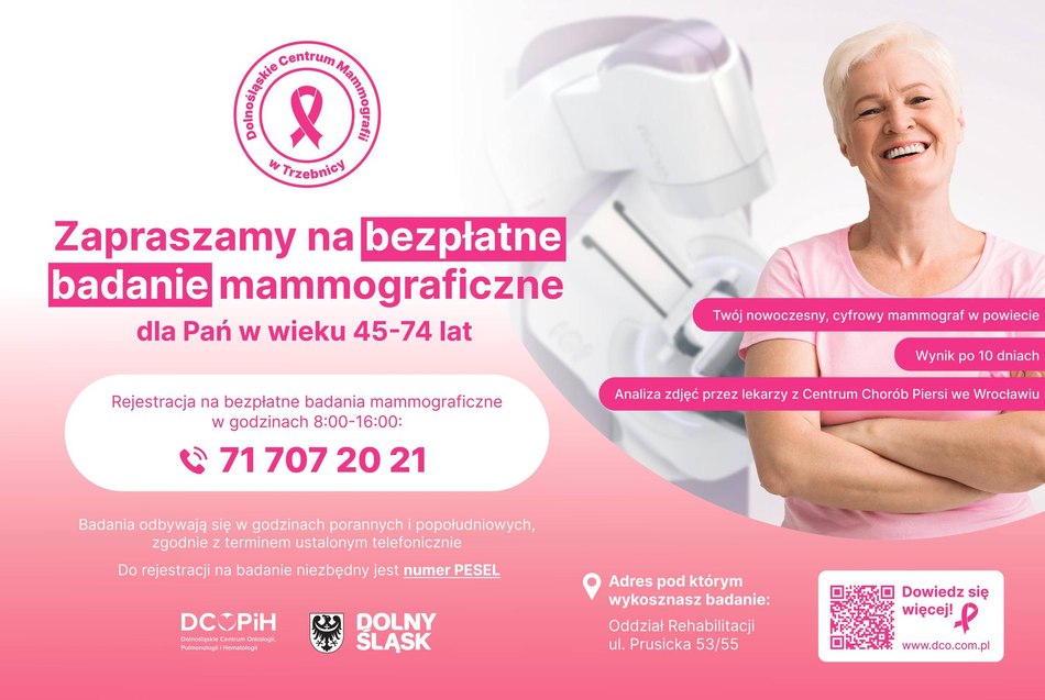 zaproszenie na badanie mammograficzne